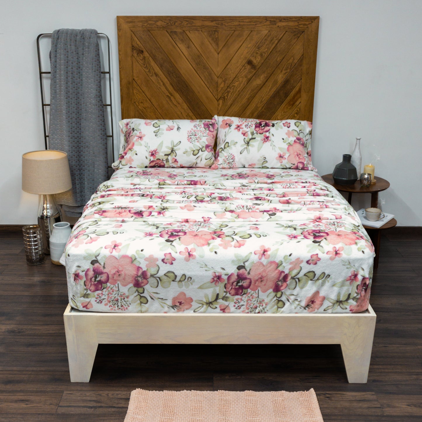 Sábana Flannel King Size FLORENCIA Con 2 Fundas