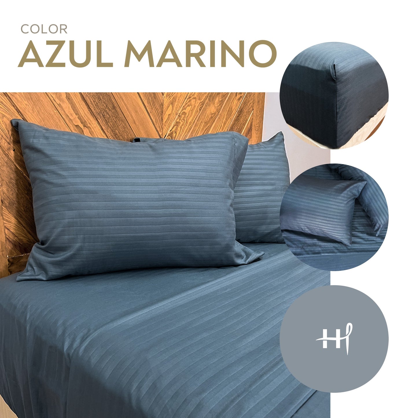 Sábanas de Microfibra AZUL MARINO Individual, Matrimonial, Queen y King Size