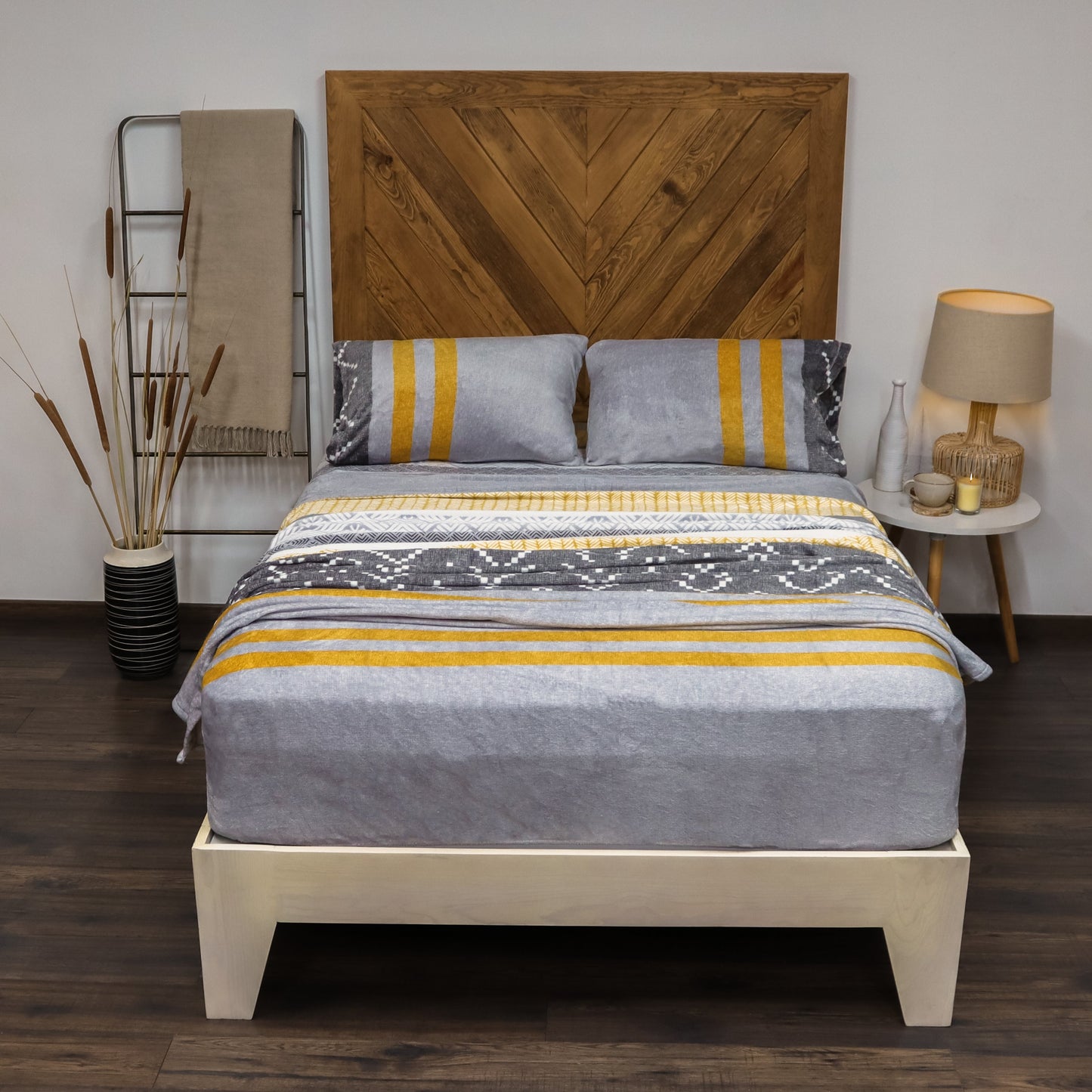 Sábana Flannel King Size MILÁN Con 2 Fundas