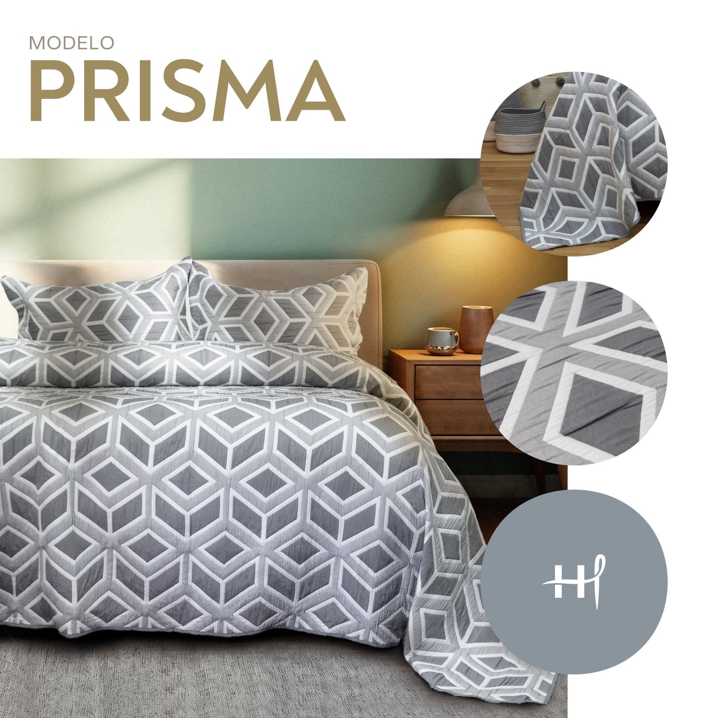 Edredón Jacquard PRISMA Doble Vista, Matrimonial y King Size