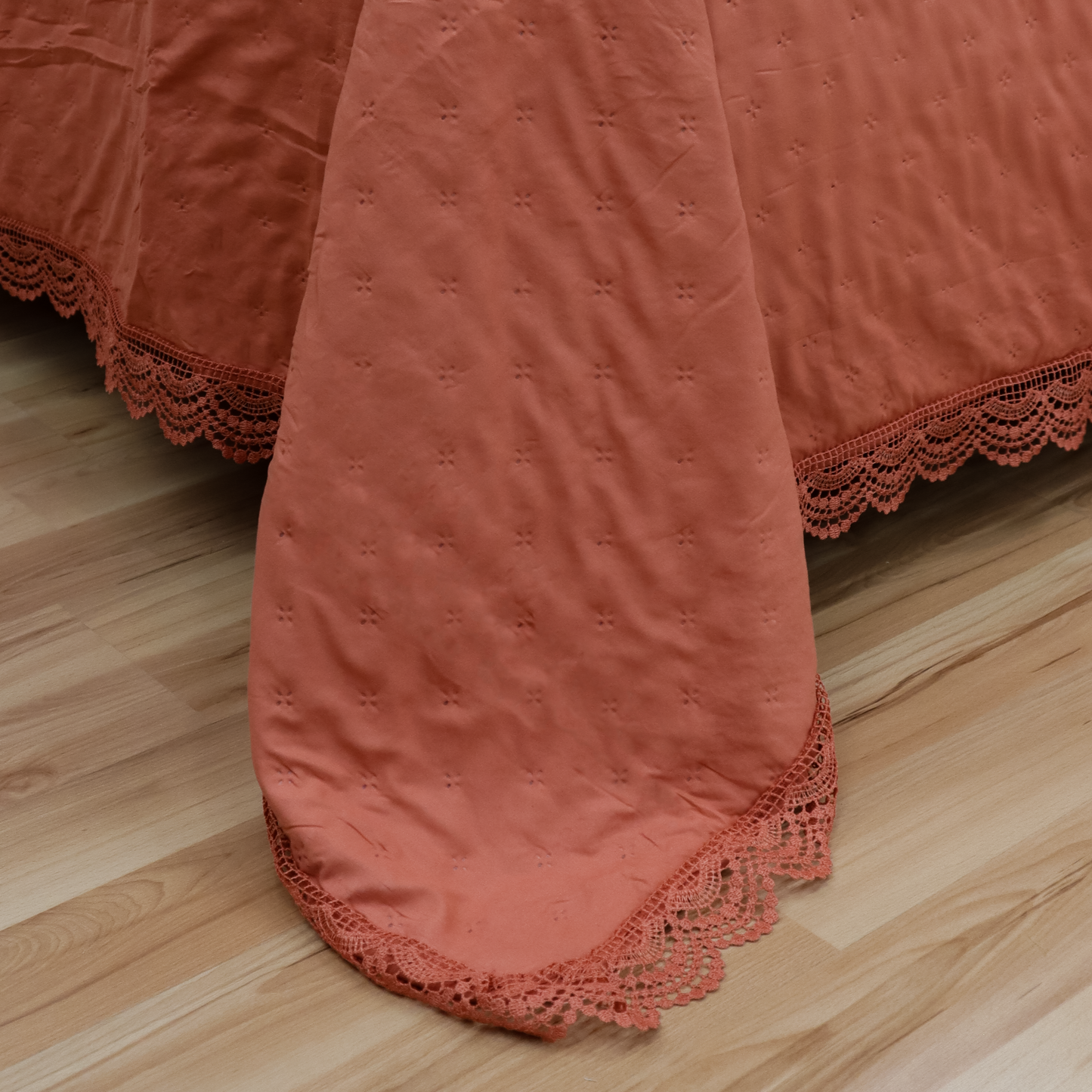 Edredón STELLA TERRACOTA con 2 Fundas, Capitonado Matrimonial y King Size