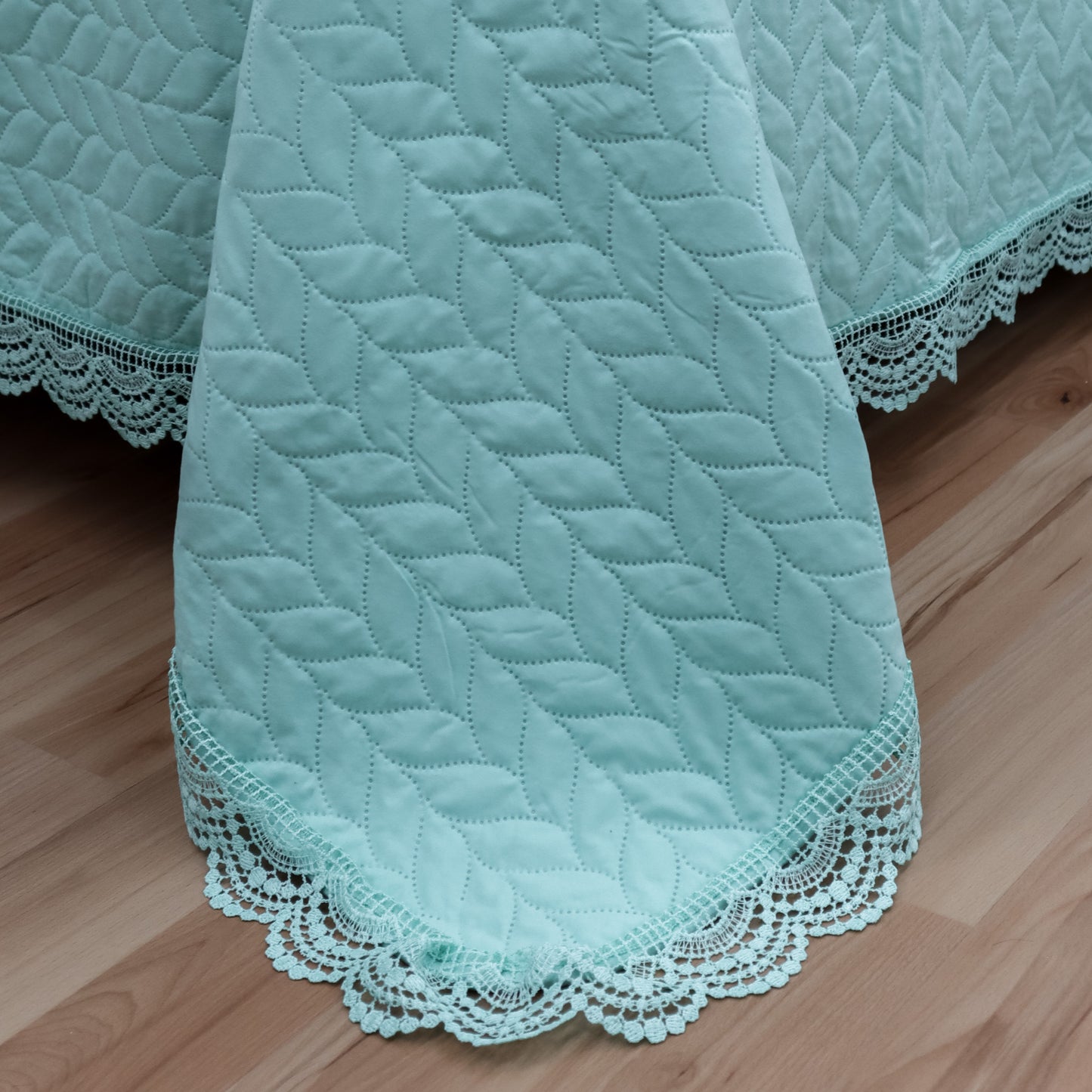 Edredón STELLA TURQUESA con 2 Fundas, Capitonado Matrimonial y King Size