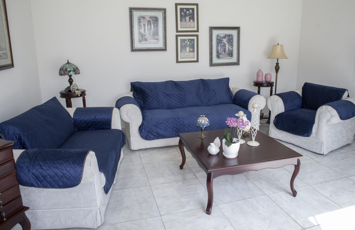 Cubresalas Modelo Azul Rey (Incluye las 3 piezas)